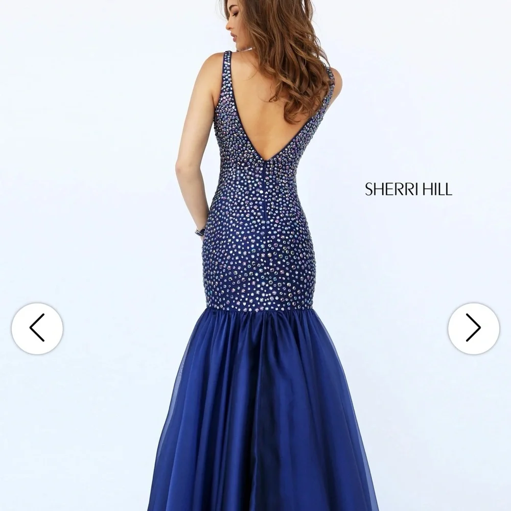 Sherri Hill Royal Blue Embellished Dress - Picture 3 of 3